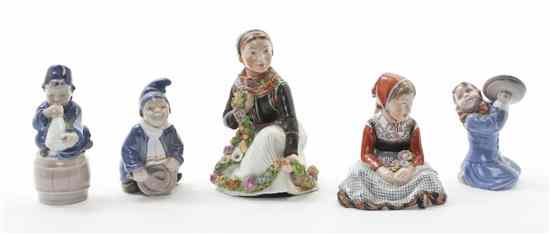 Appraisal: Two Royal Copenhagen Porcelain Figures Amager depicting two young girls