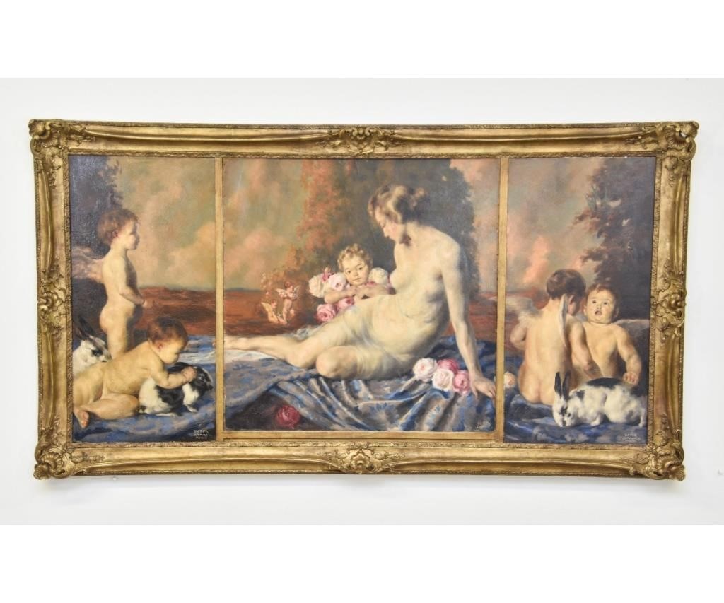 Appraisal: Peter Hamme German early th c oil on board triptych