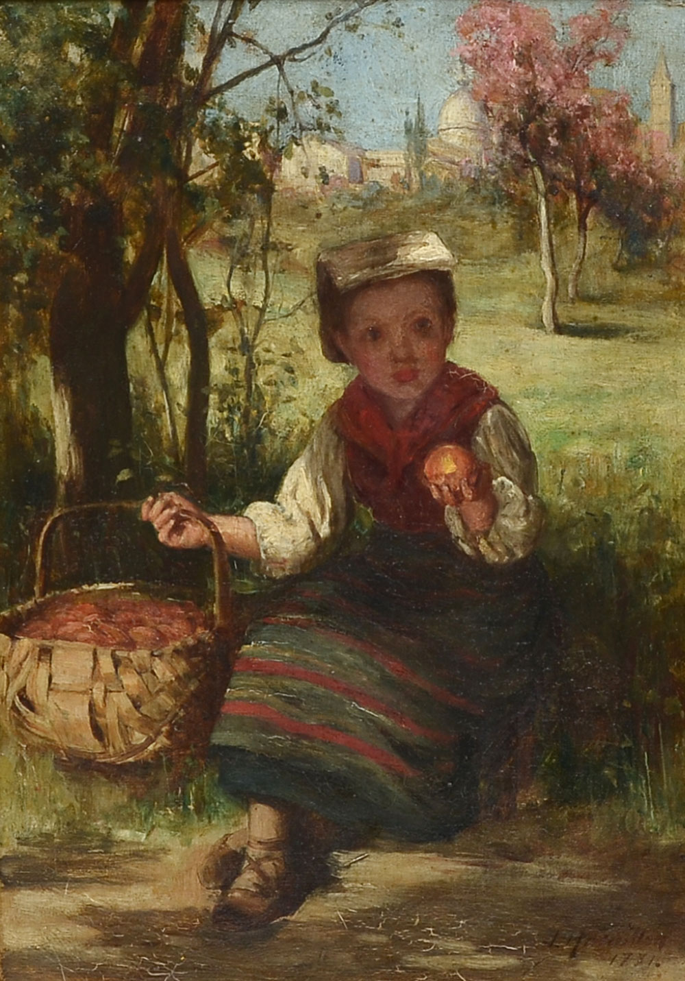 Appraisal: HAMILTON James Irish - A Young Girl with a Basket