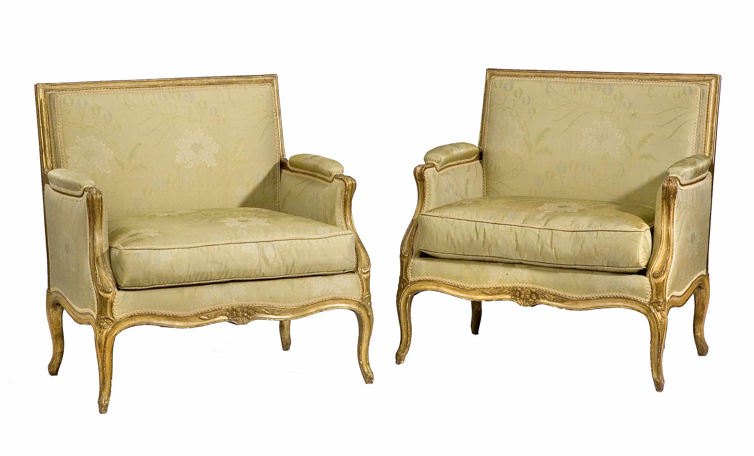 Appraisal: A pair of Louis XV XVI giltwood marquises second half