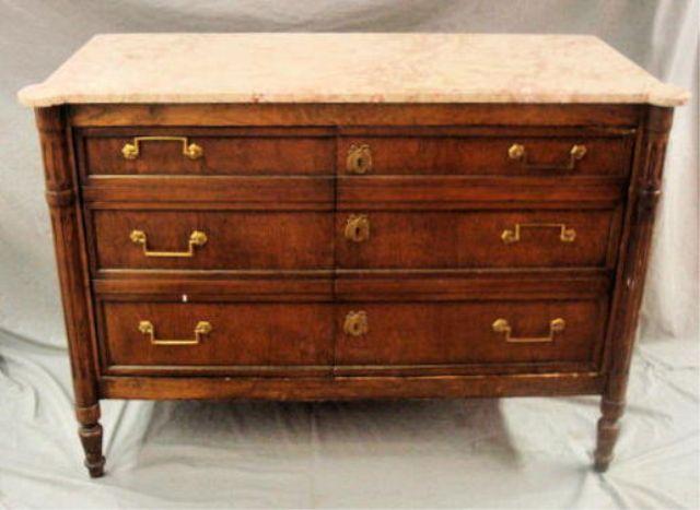 Appraisal: Louis XVI Style Door Marbletop Commode From a Riverdale estate