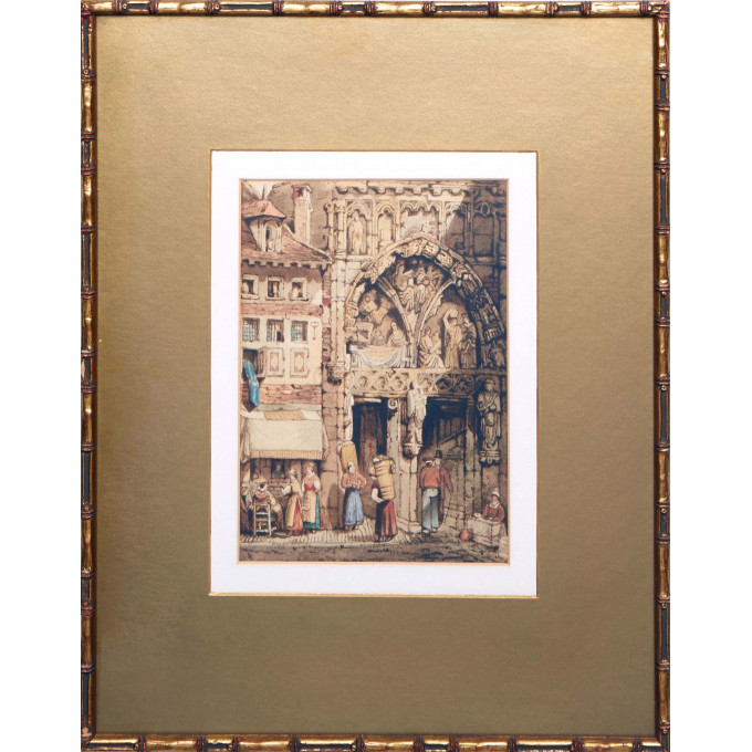 Appraisal: Continental School Italianate Street Scene th c watercolor on paper