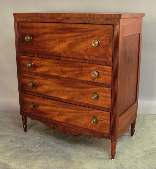 Appraisal: Sheraton mahogany and cherry butler's desk ca h x w