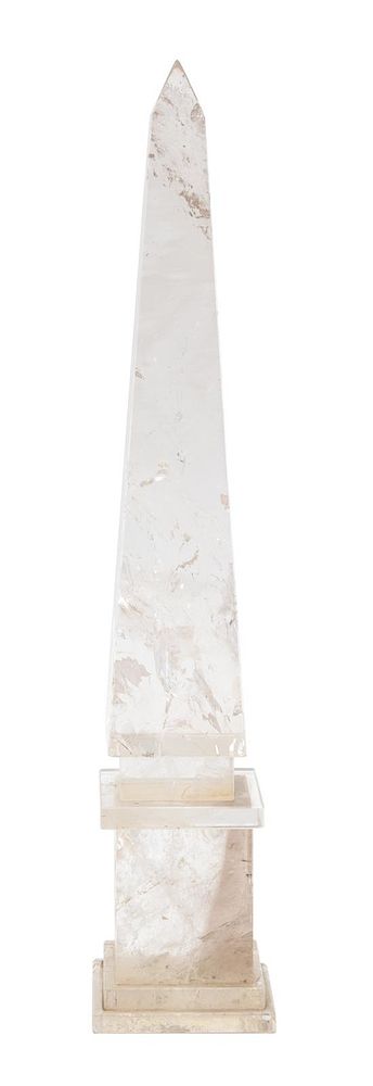 Appraisal: A Rock Crystal Obelisk Height x width x depth inches