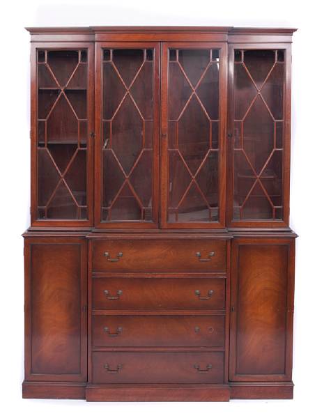 Appraisal: A Chippendale style mahogany breakfront secretary together with a mahogany