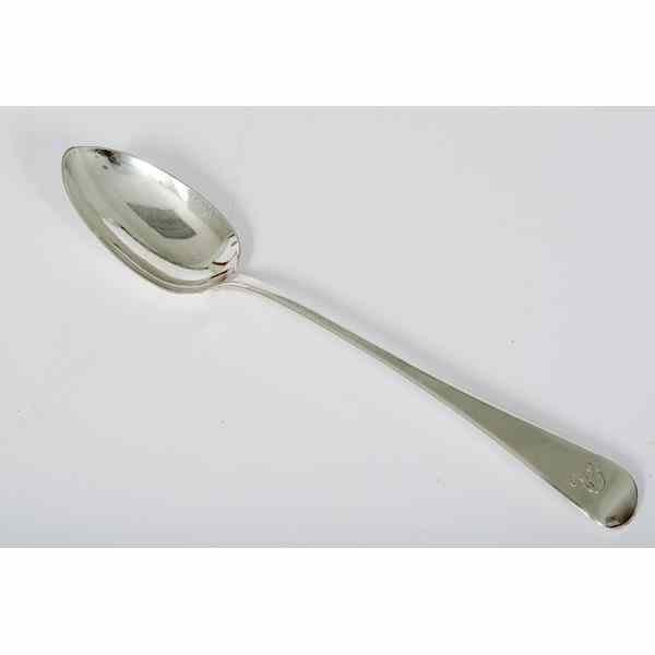 Appraisal: George III Sterling Stuffing Spoon English A sterling silver stuffing