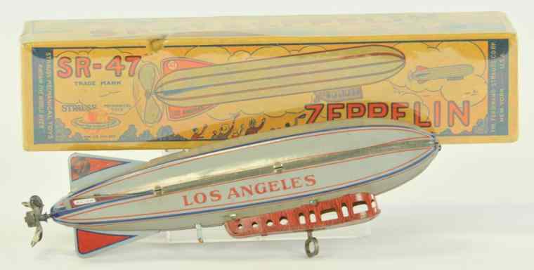 Appraisal: BOXED ''LOS ANGELES'' ZEPPELIN Strauss lithographed tin in light grey