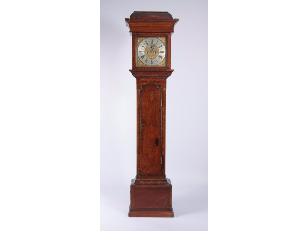 Appraisal: Antique Irish Mahogany Veneer Tall Case Clock very early th