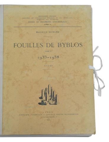 Appraisal: Fouilles De Byblos Tome II - Atlas Maurice Dunand Librairie