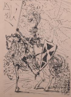 Appraisal: Salvador Dali El Cid Copper Impressed Etching Salvador Dali Spain