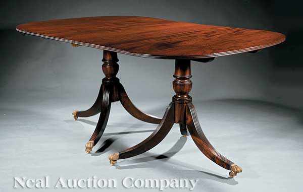 Appraisal: An Antique George III-Style Mahogany Two Pedestal Dining Table th