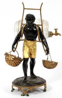 Appraisal: BLACK GILT METAL BLACKAMOOR FIGURE BLACK GILT METAL BLACKAMOOR FIGURE