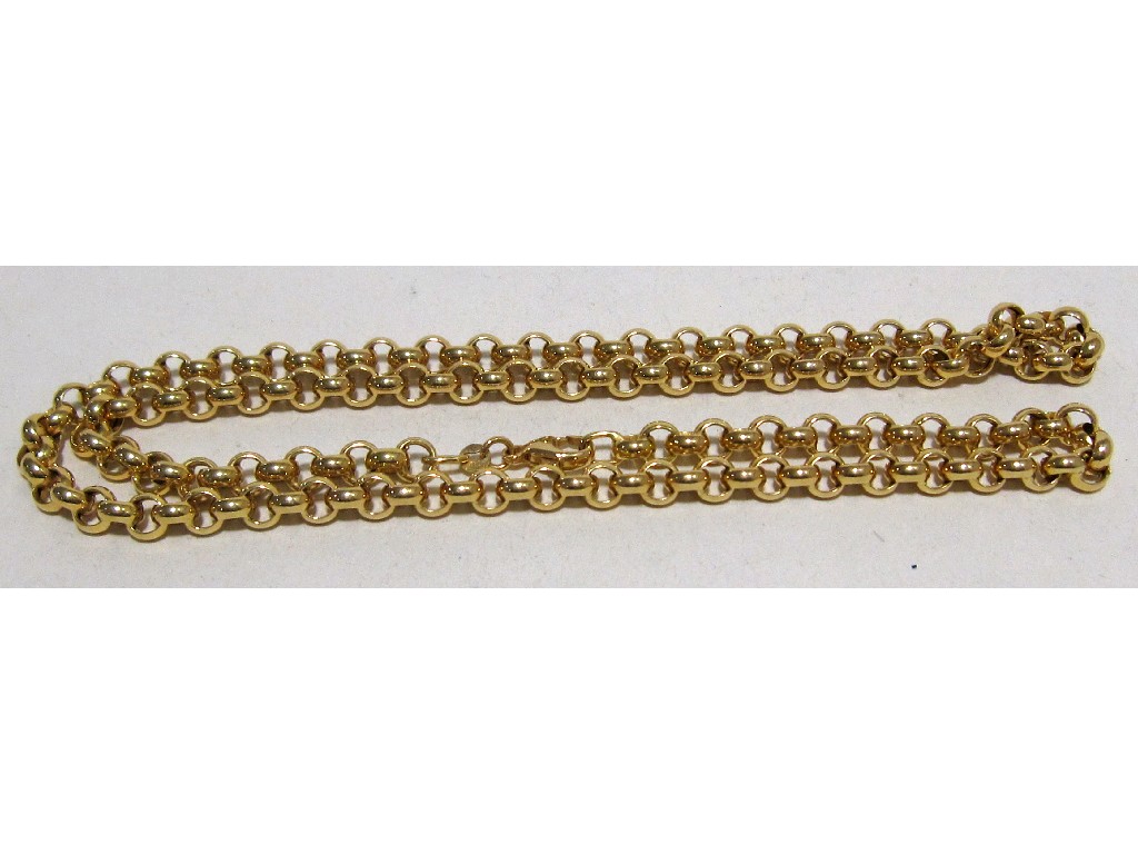 Appraisal: Eighteen carat gold belcher link neckchain Approx cm Approx gms