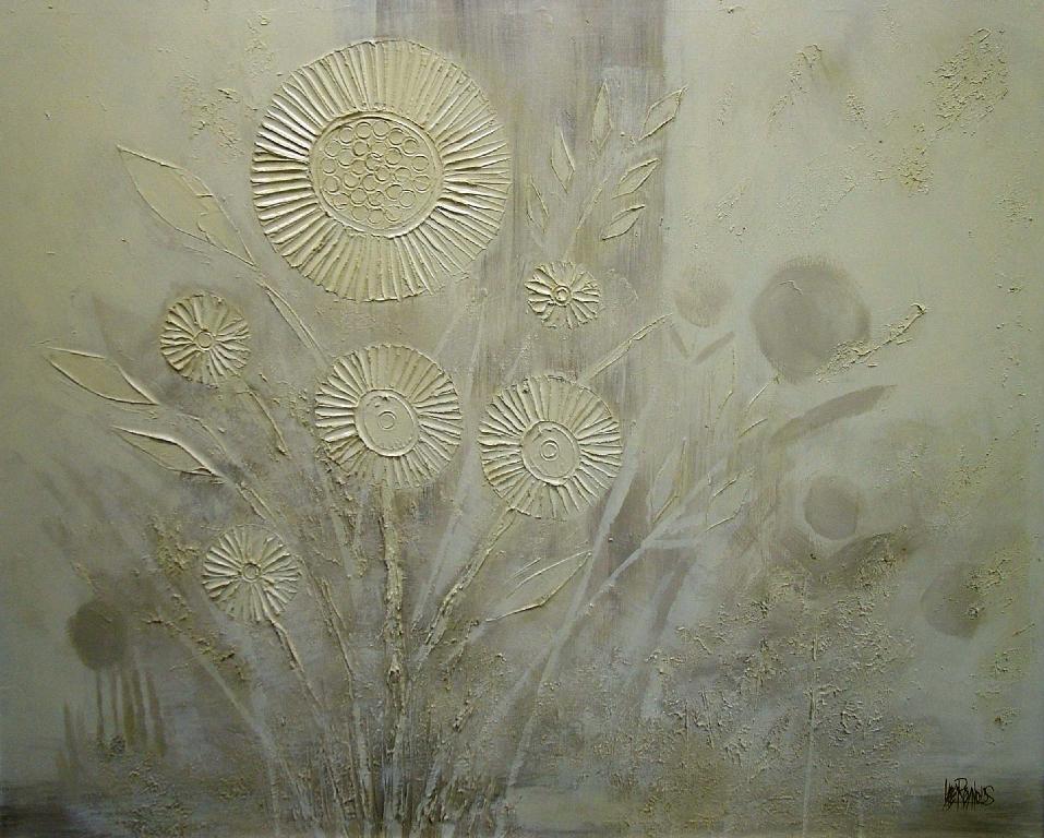 Appraisal: By Lee Reynolds - - abstract composition of flowers in