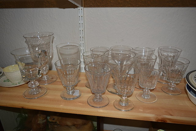 Appraisal: A collection of glass rummersprincipally th Centuryan etched glass goblet