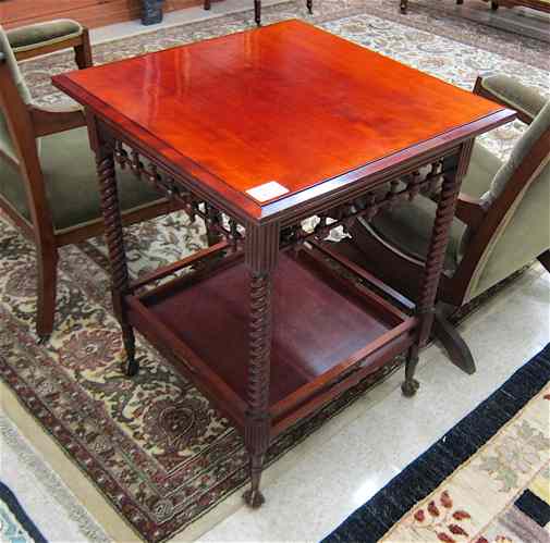 Appraisal: VICTORIAN CHERRYWOOD LAMP TABLE American last quarter of the th