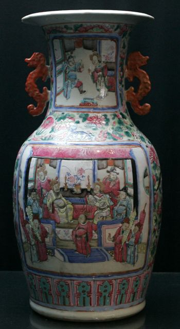 Appraisal: A Chinese famille rose twin handled vase cm high