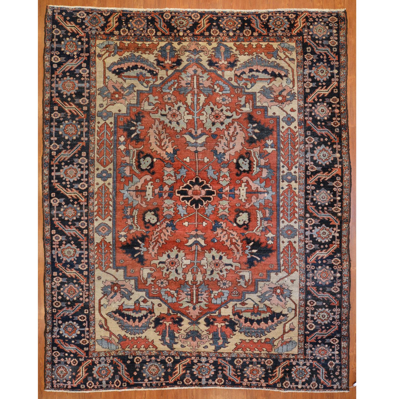 Appraisal: ANTIQUE SERAPI CARPET PERSIA X First quarter- th century hand-knotted