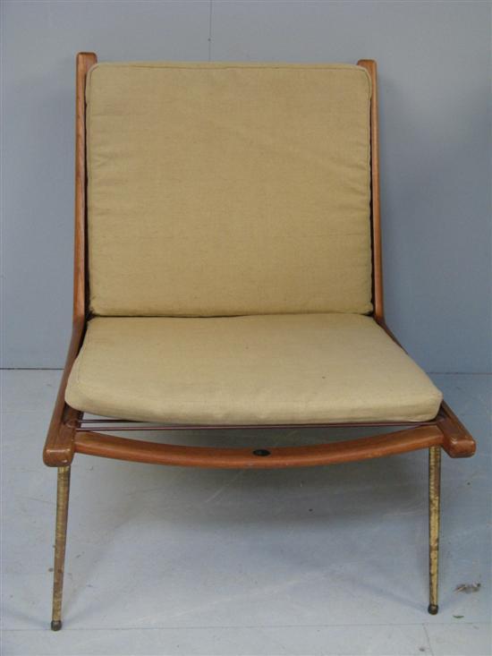 Appraisal: France and Son Danish teak lounge chair on brass legs