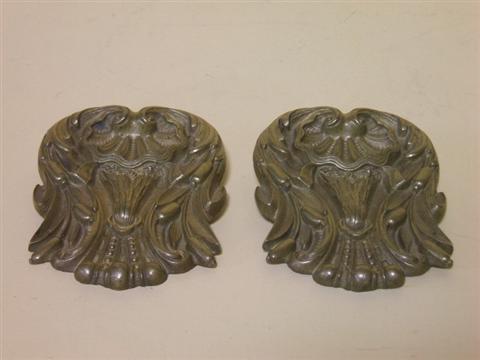 Appraisal: PAIR OF ORMOLU APPLIQUES Well cast as a shell with