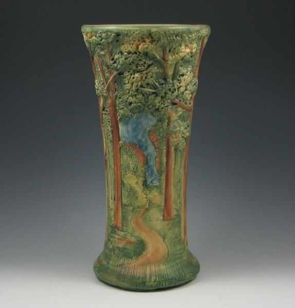 Appraisal: Weller Forest Vase marked Weller ''h glaze chip on the