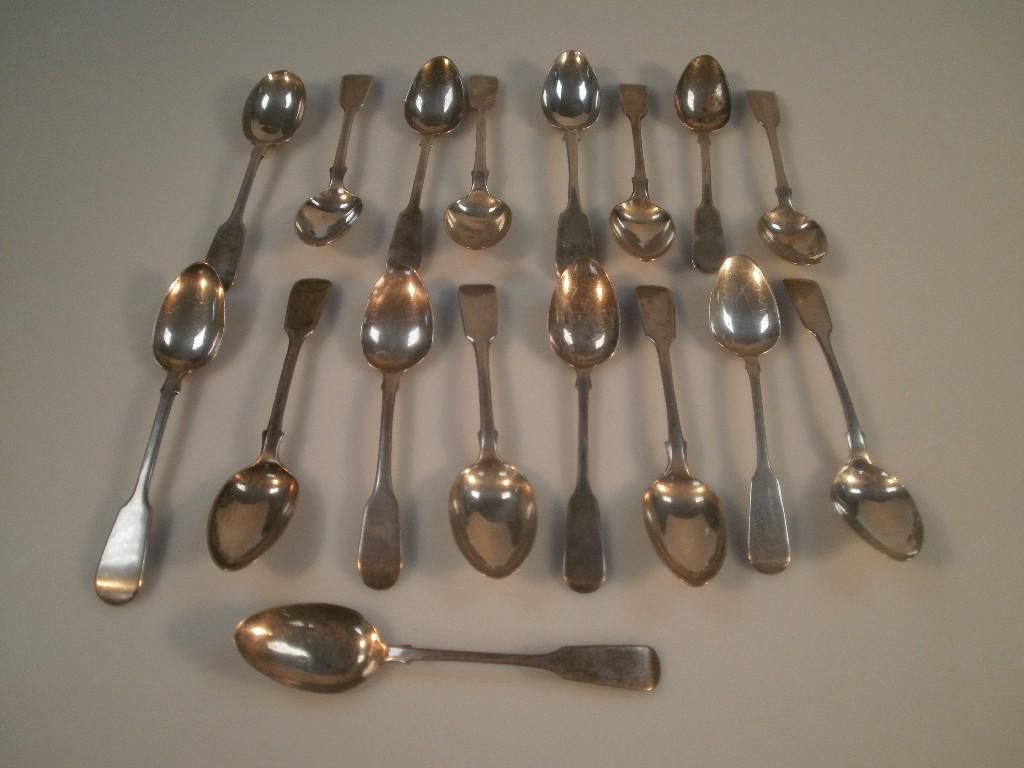 Appraisal: A quantity of miscellaneous silver teaspoons Georgian and later hallmarks