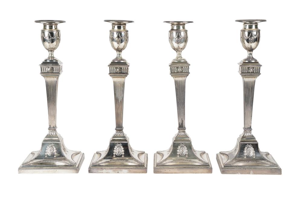 Appraisal: SET OF FOUR VICTORIAN SILVER CANDLESTICKSHawksworth Eyre Co Ltd Sheffield