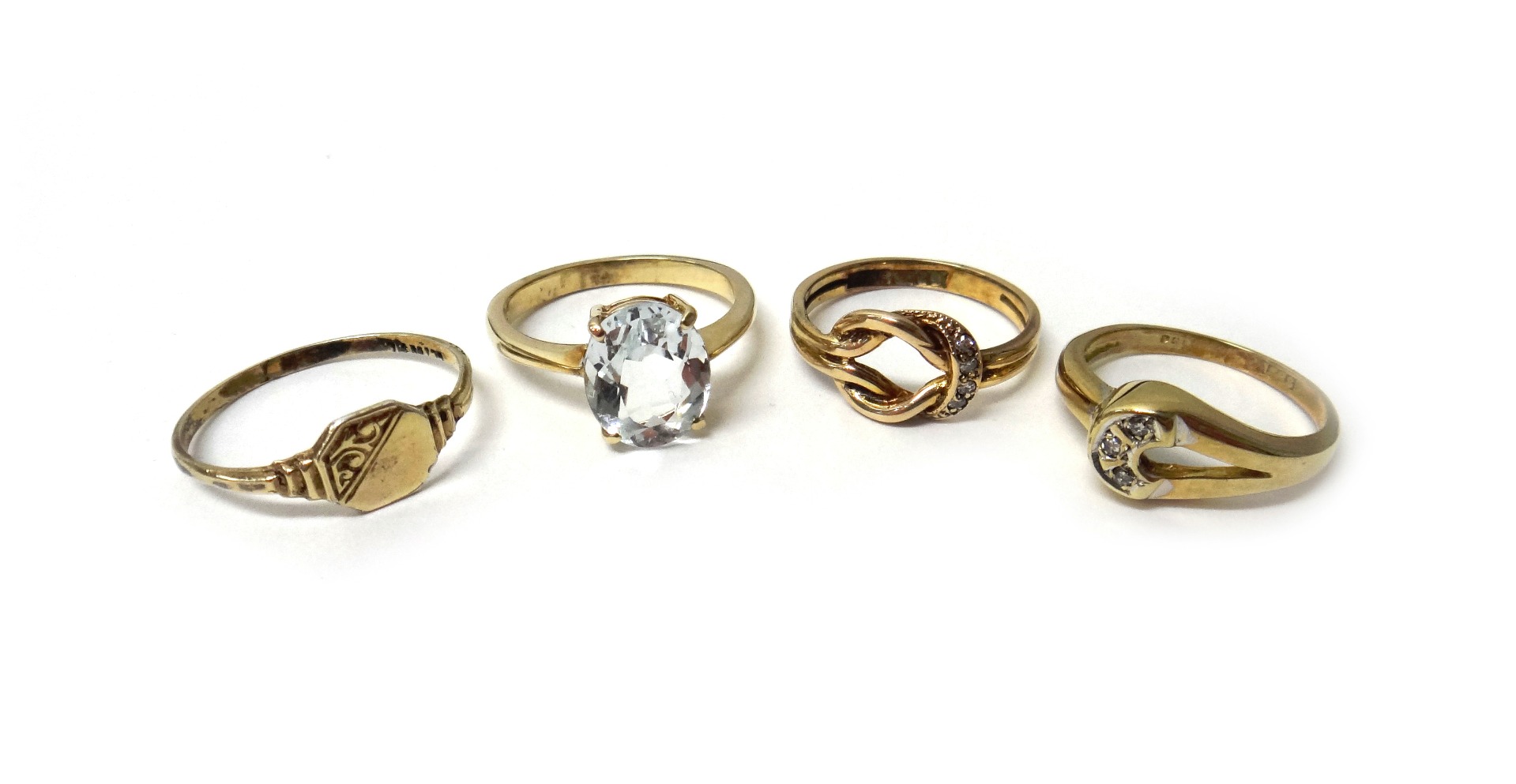 Appraisal: A ct gold ring claw set with an oval cut