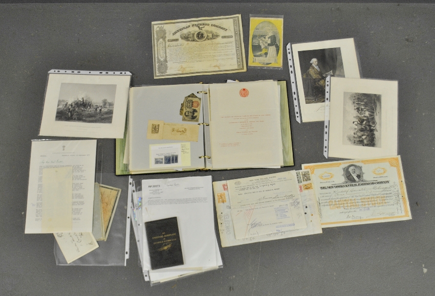 Appraisal: - Notebook of vintage autographs including- Oliver Wendell Holmes Horatio