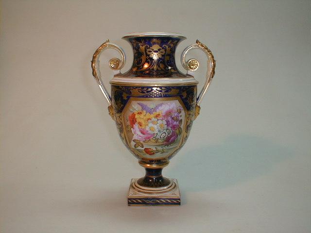 Appraisal: A Bloor Derby porcelain campana two handled urn painted with