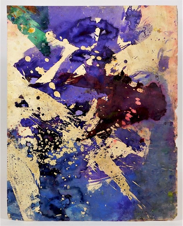 Appraisal: Taro Yamamoto Abstract Expressionist WC Painting Taro Yamamoto California Connecticut