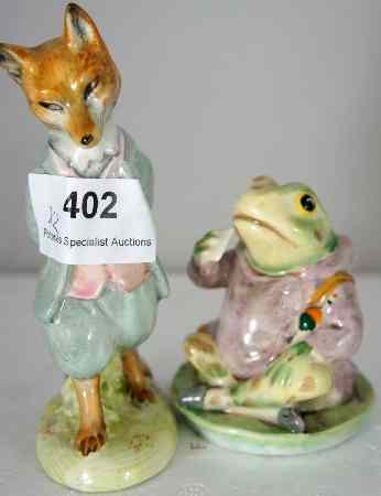 Appraisal: Beswick Beatrix Potter Figures Mr Jeremy Fisher and Foxy Whiskered