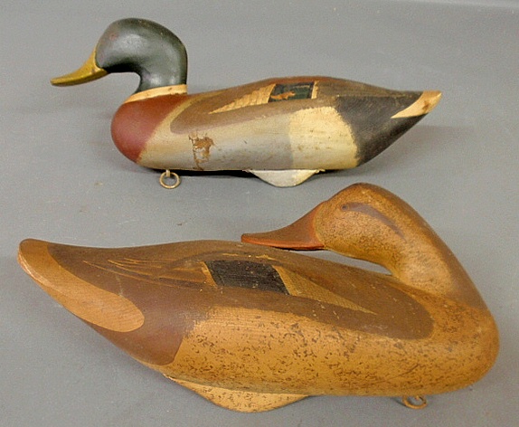 Appraisal: - Two carved Mallard decoys Eastern Shore MD signed J