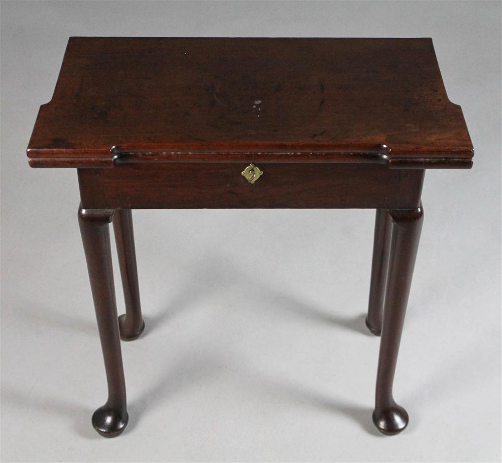 Appraisal: QUEEN ANNE MAHOGANY GAMES TABLE OF SMALL PROPORTIONS having a