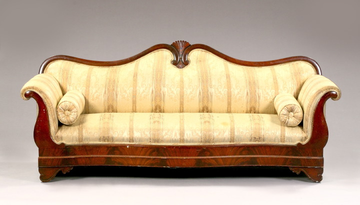 Appraisal: American Late Classical Mahogany Sofa second quarter th century the