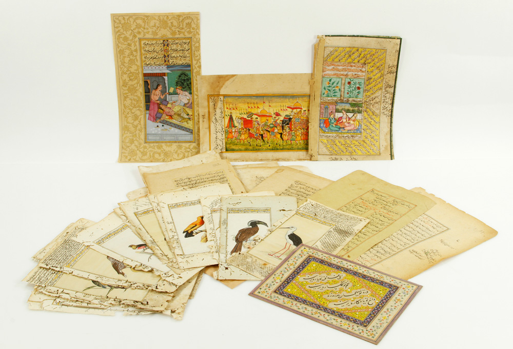 Appraisal: - Lot of Persian Illuminated Pages Lot of thirty eight