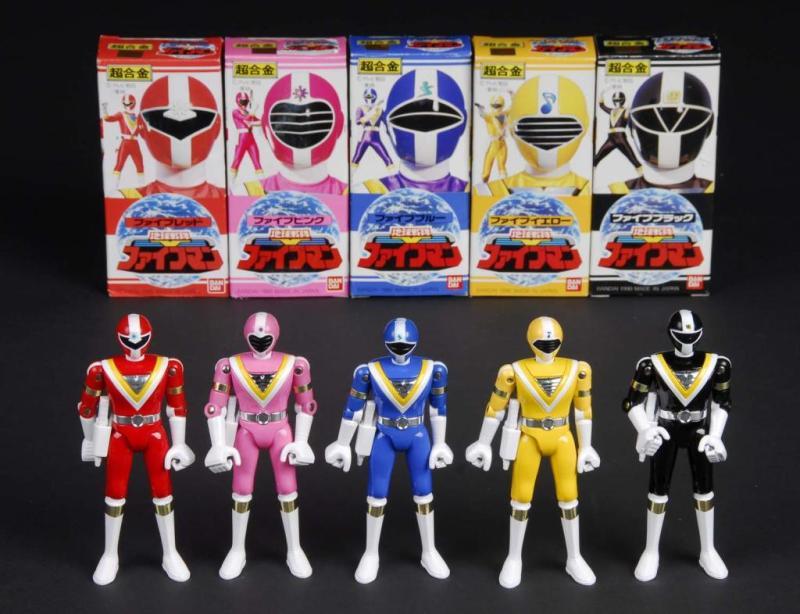 Appraisal: Lot of Fiveman Figures Description Japanese Made by Bandai Includes