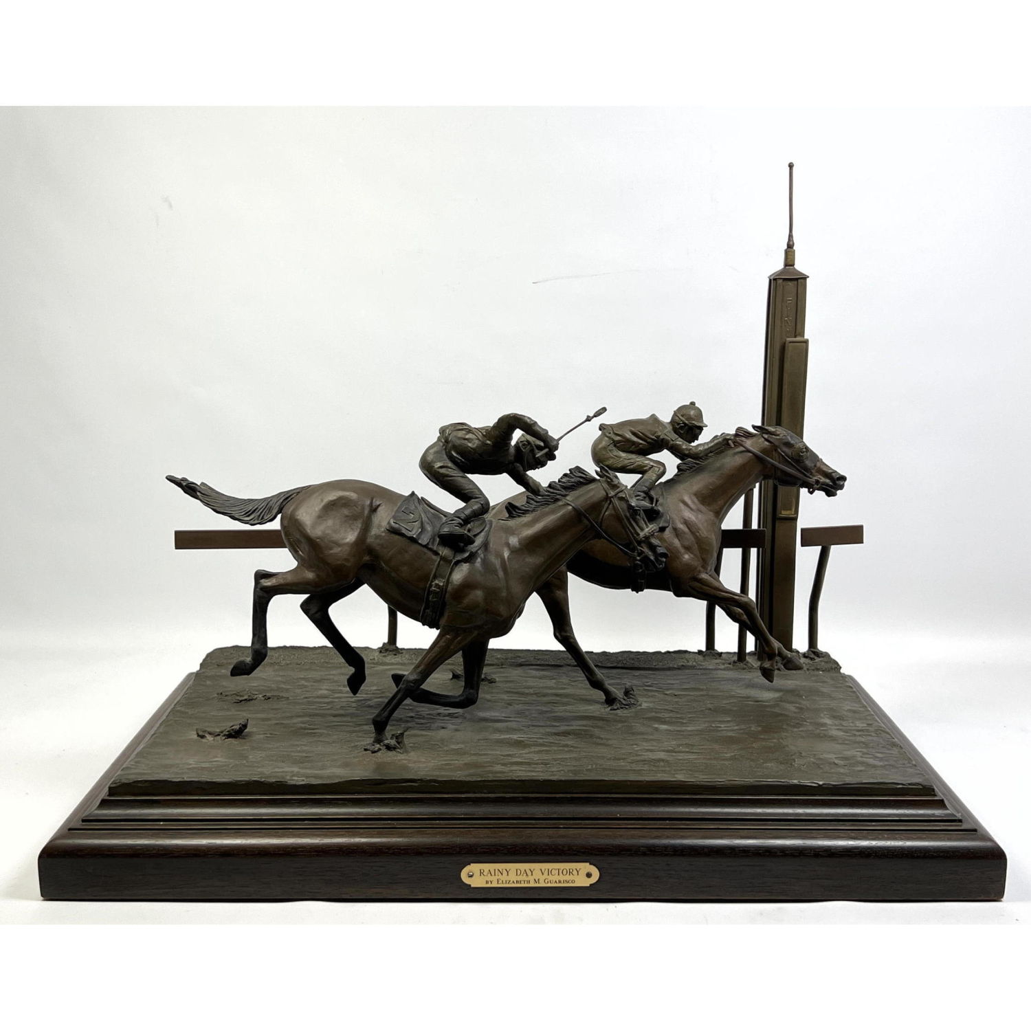 Appraisal: Elizabeth GUARISCO Rainy day victory Edition Bronze Horse racing sculpture