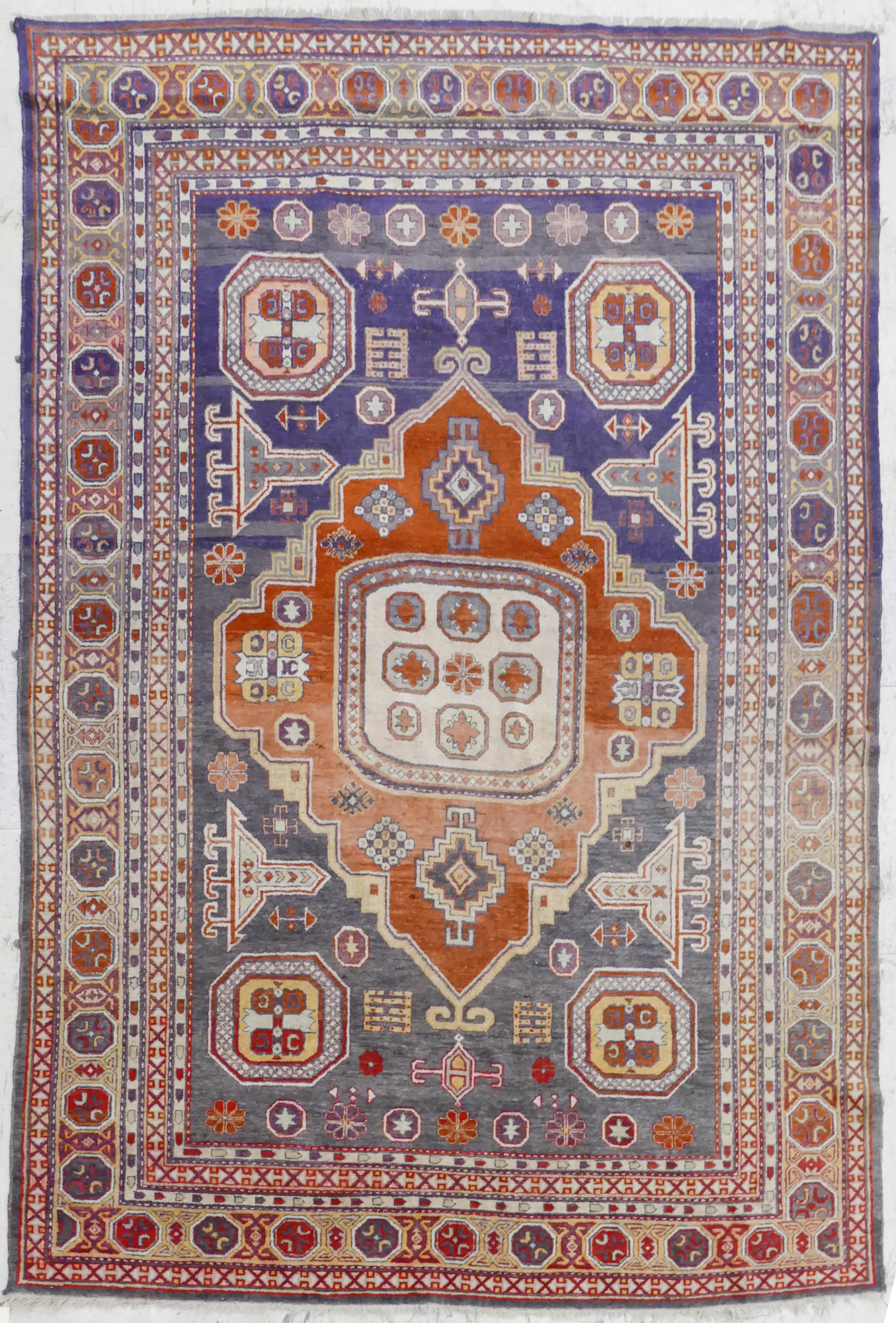 Appraisal: Semi Antique Caucasian Medallion Rug ' ''x ' '' Multi-color