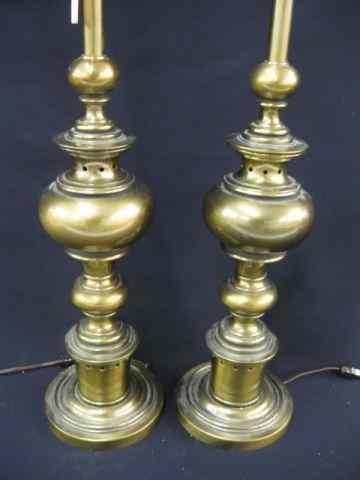 Appraisal: Pair of Stiffel Table Lamps bronzed finish excellent