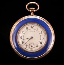 Appraisal: A Vulcan Gold Enameled Pocket Watch A K rose gold