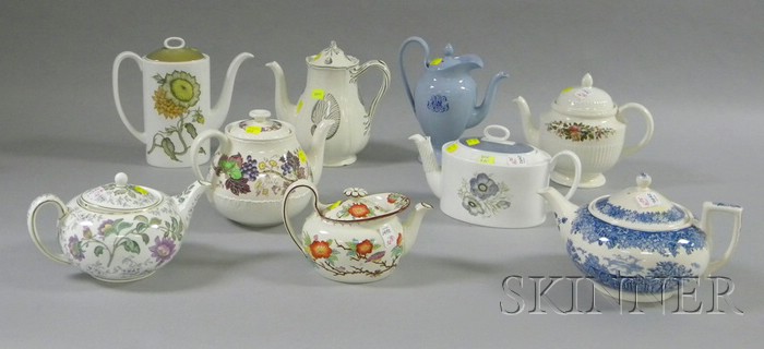 Appraisal: Nine Assorted Wedgwood Transfer Decorated Ceramic Teapots