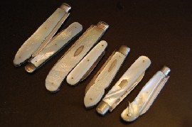 Appraisal: ONE BAG INCLUDING SILVER PEARL POCKET KNIVES