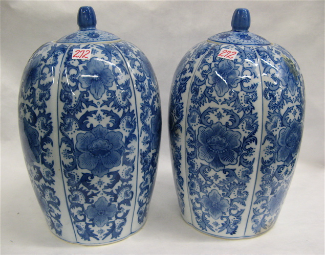 Appraisal: GROUP OF CHINESE BLUE AND WHITE PORCELAINS pair of tall