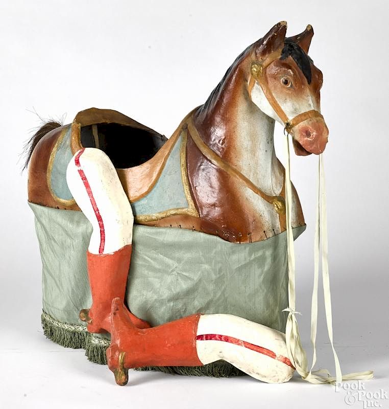 Appraisal: French painted composition horse parade costume French painted composition riding