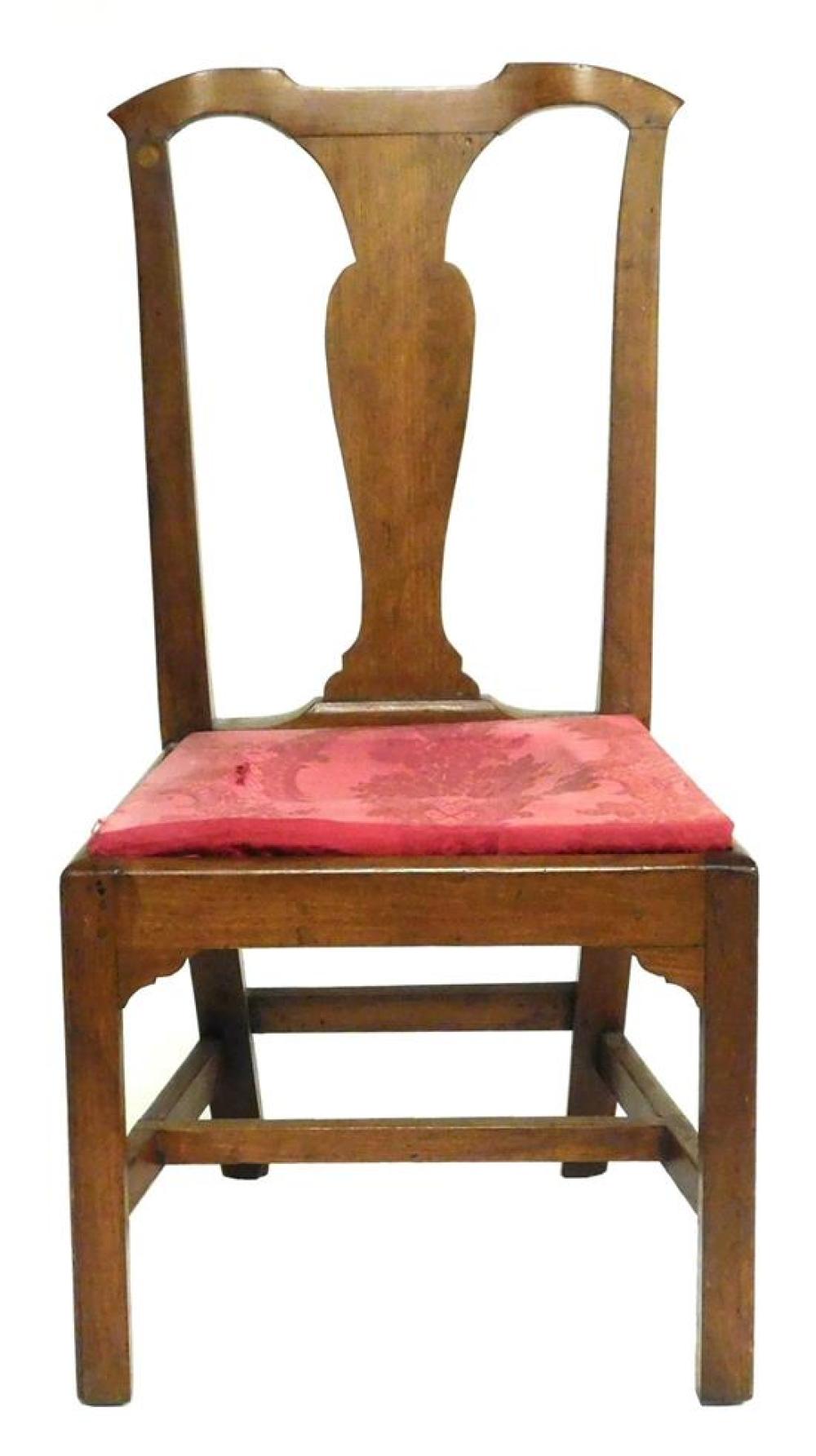 Appraisal: Cherry fiddleback splat side chair New London County Norwich c