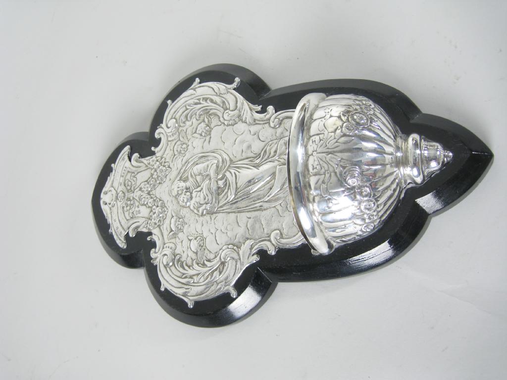 Appraisal: A Victorian Holy Water Stoop embossed madonna and child with