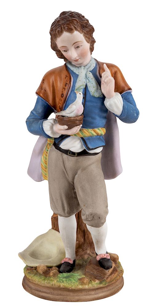 Appraisal: A LARGE RUSSIAN PORCELAIN FIGURE OF A BOY WITH A