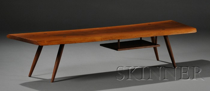 Appraisal: Early George Nakashima - Coffee Table Black walnut New Hope