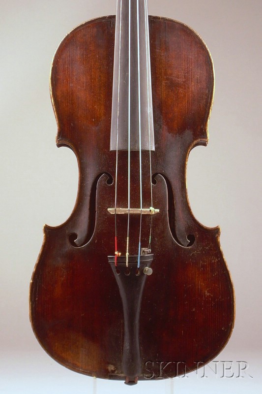 Appraisal: German Violin c labeled JOHANN GEORGE LIPPOLD length of one-piece